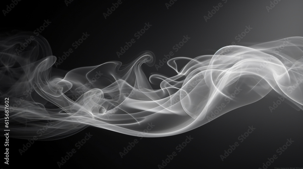 Fototapeta premium white smoke on black background, Generative AI