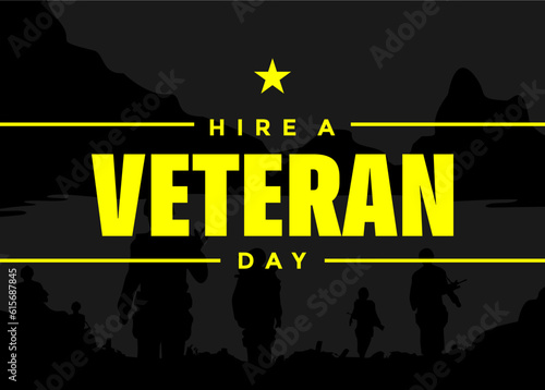 hire a veteran day, Holiday concept. Template for background, banner, card, poster, t-shirt with text inscription