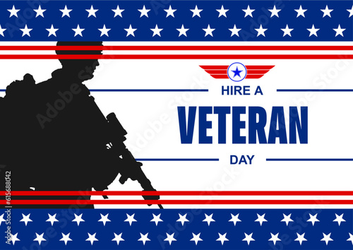 hire a veteran day, Holiday concept. Template for background, banner, card, poster, t-shirt with text inscription
