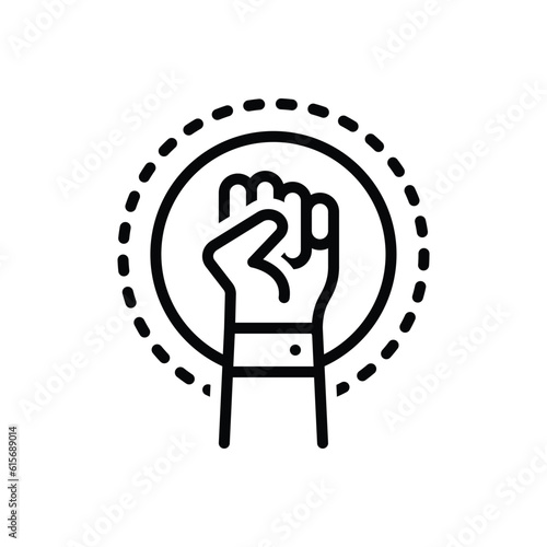 Black line icon for fisting 