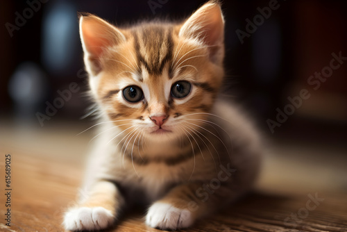 tabby kitten on the floor © sam