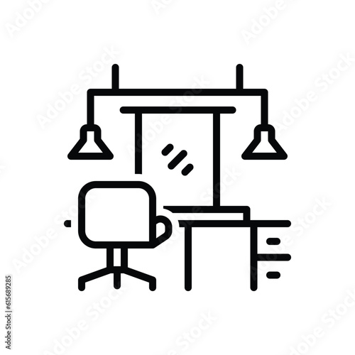 Black line icon for salon 