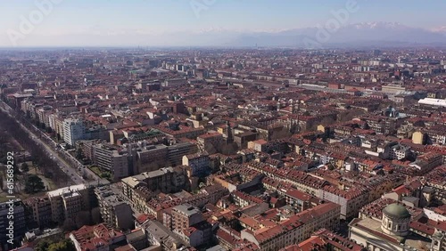 Wallpaper Mural Aerial view pan shot of the city of Turin, Italy Torontodigital.ca