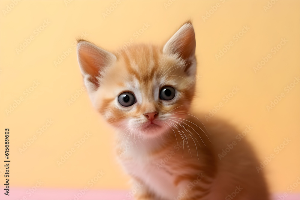 portrait of a ginger kitten studio shot
