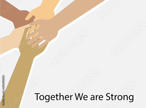 
Lots of hands together. Support group, help, team. Vector icon.