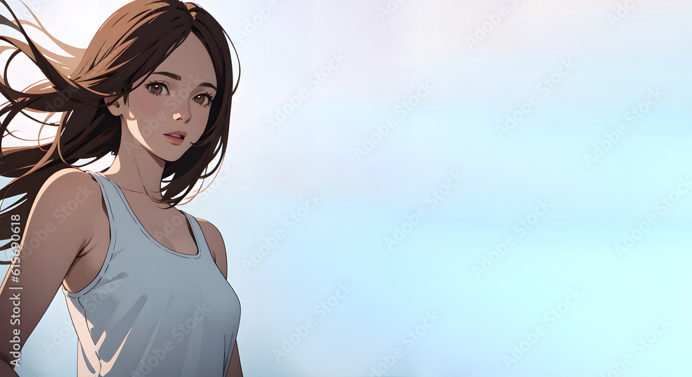 Φωτογραφία ロングヘアの女性のイラスト