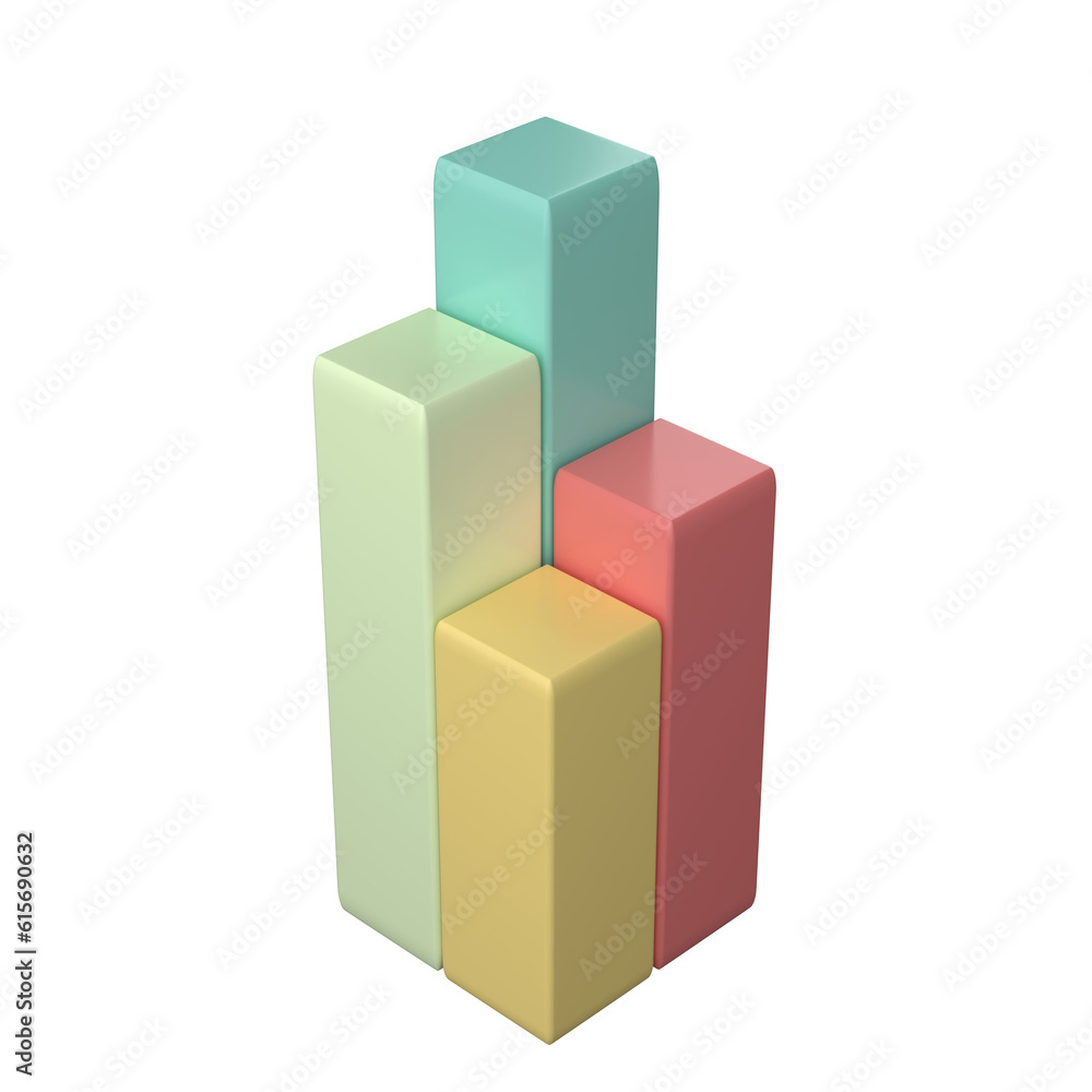 Bar chart on isolated background .3d investment graph,Business economic and money investment concept, infographic concept Bar chart on isolated background .3d investment graph,Business economic and money investment concept, infographic concept