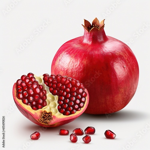 pomegranate isolated white background