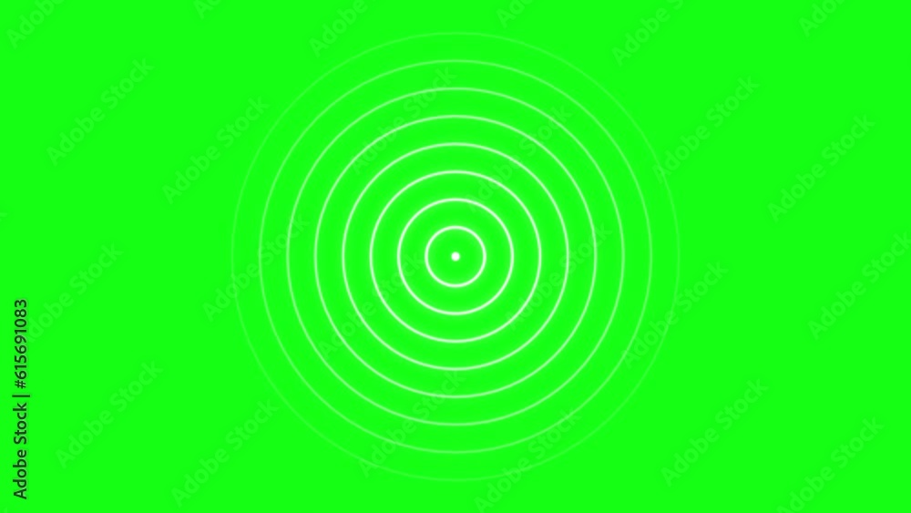 Radio waves animation on green background. Radio waves animation on green background.