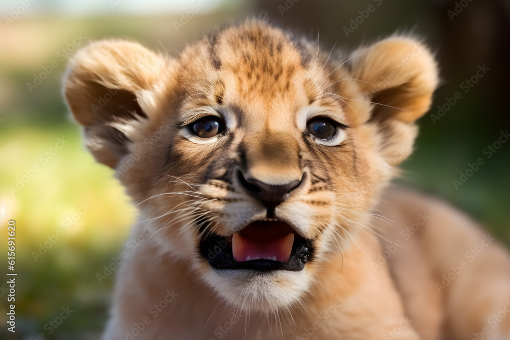 portrait of a lion cub portrait of a lion cub