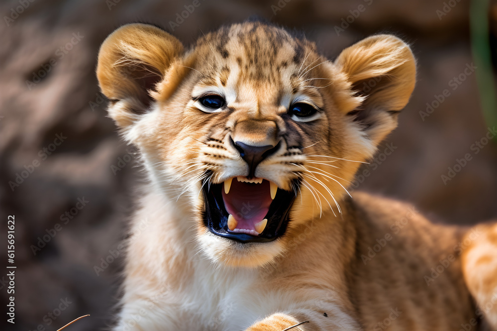 portrait of a lion cub portrait of a lion cub
