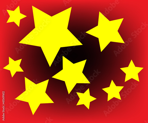 yellow stars on red background
