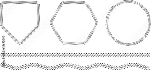 black white Baseball Stitches frame set