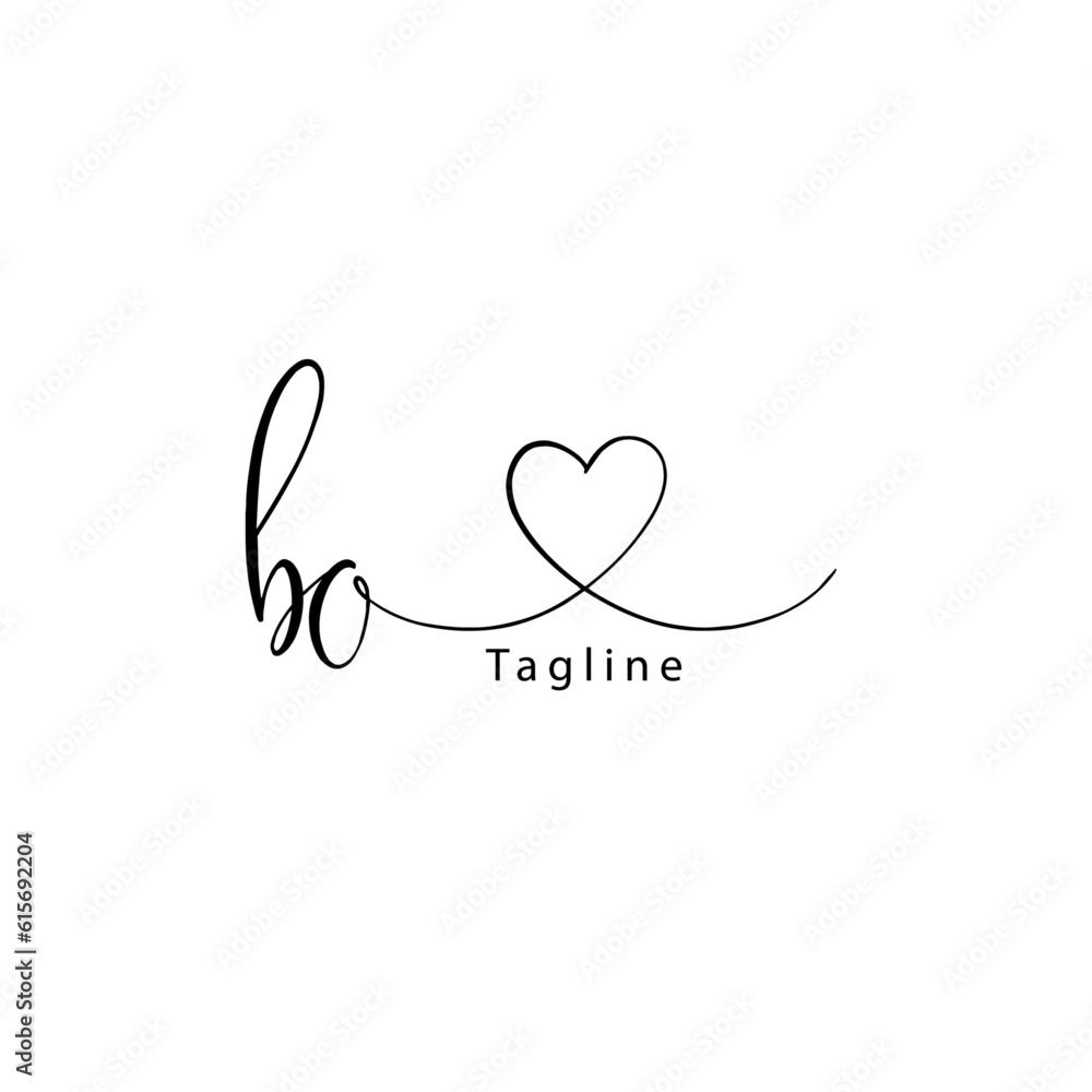 Initial wedding monogram logo template Initial wedding monogram logo template