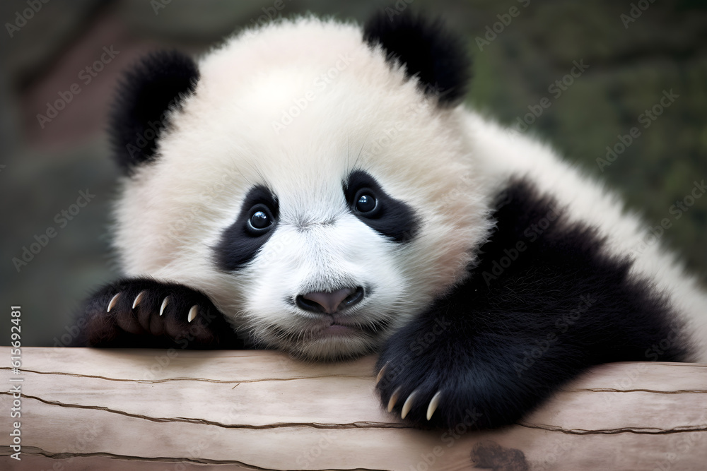 Naklejka premium baby panda portrait