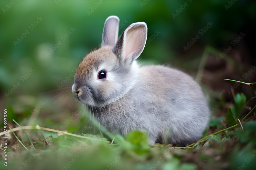 Fototapeta premium baby rabbit in the garden