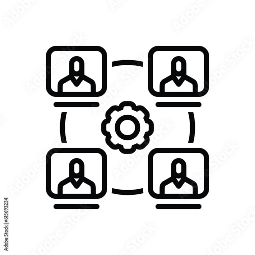 Black line icon for collaborative 