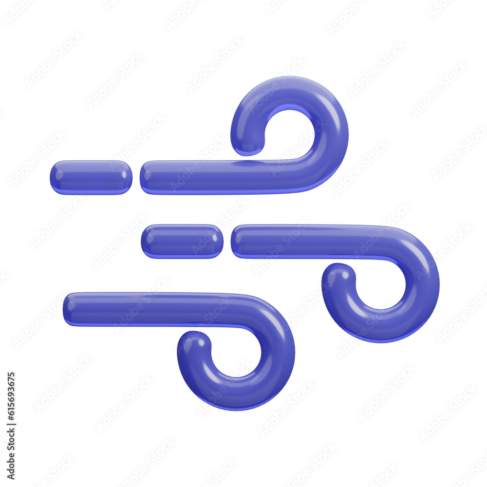 3D Windy. Weather icons for forecast design application and web. 3d render illustration. 3D Windy. Weather icons for forecast design application and web. 3d render illustration.