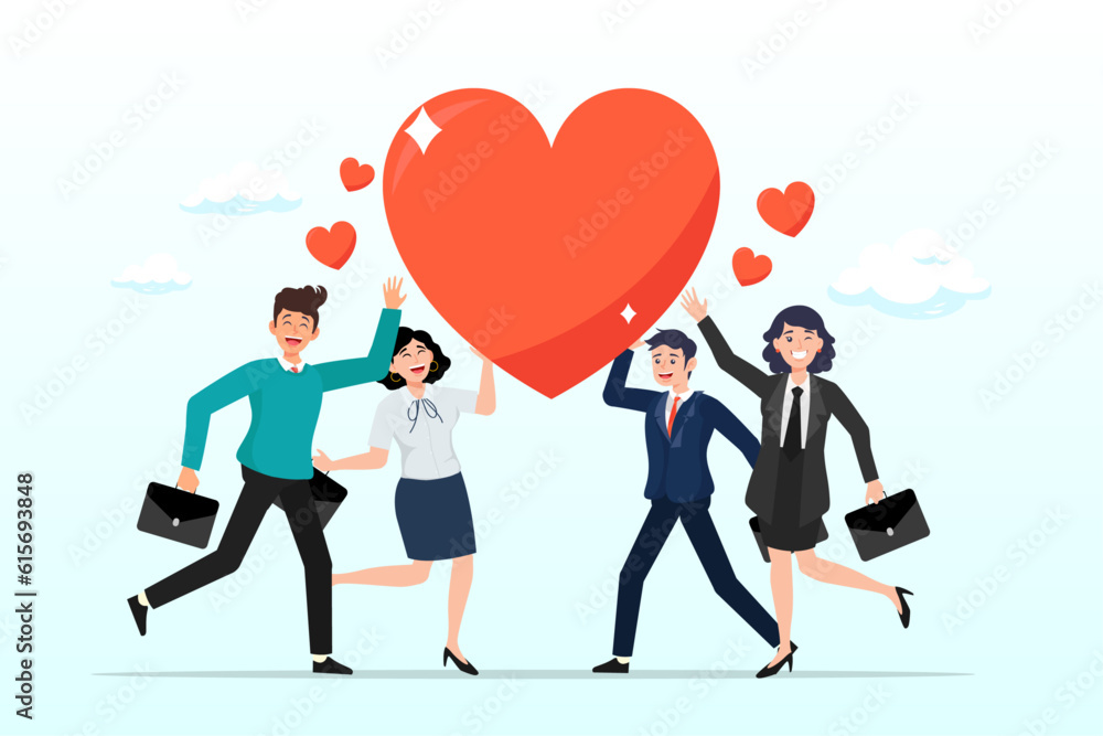 Business people hold lovely heart with gratitude and thankful, gratitude, thankful or appreciation, kindness or support to success together, return good or positivity, sharing feeling (Vector) Business people hold lovely heart with gratitude and thankful, gratitude, thankful or appreciation, kindness or support to success together, return good or positivity, sharing feeling (Vector)