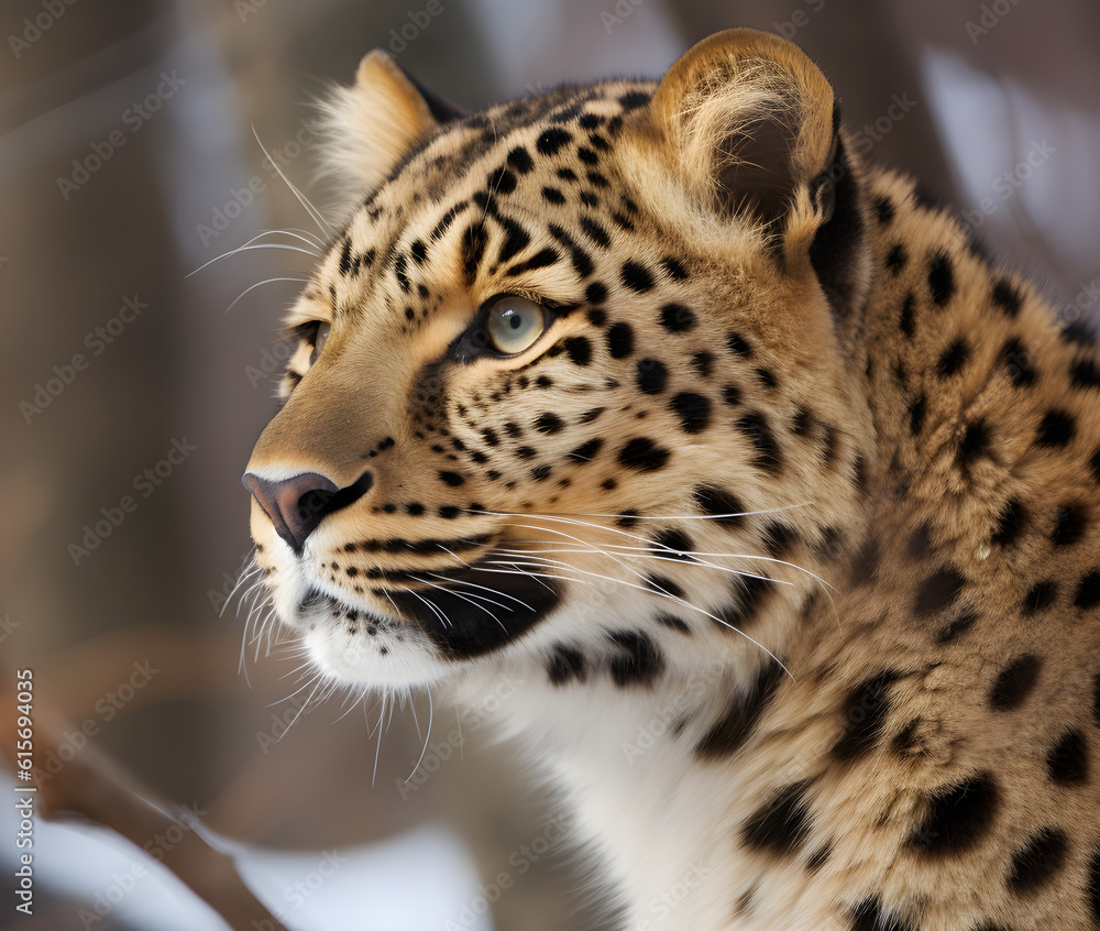 Obraz premium close up of a amur leopard