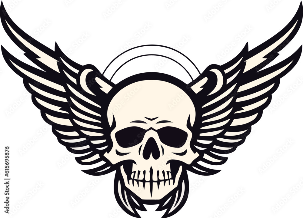 Fototapeta premium teschio con le ali 02