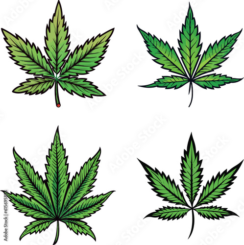 4 foglie di cannabis