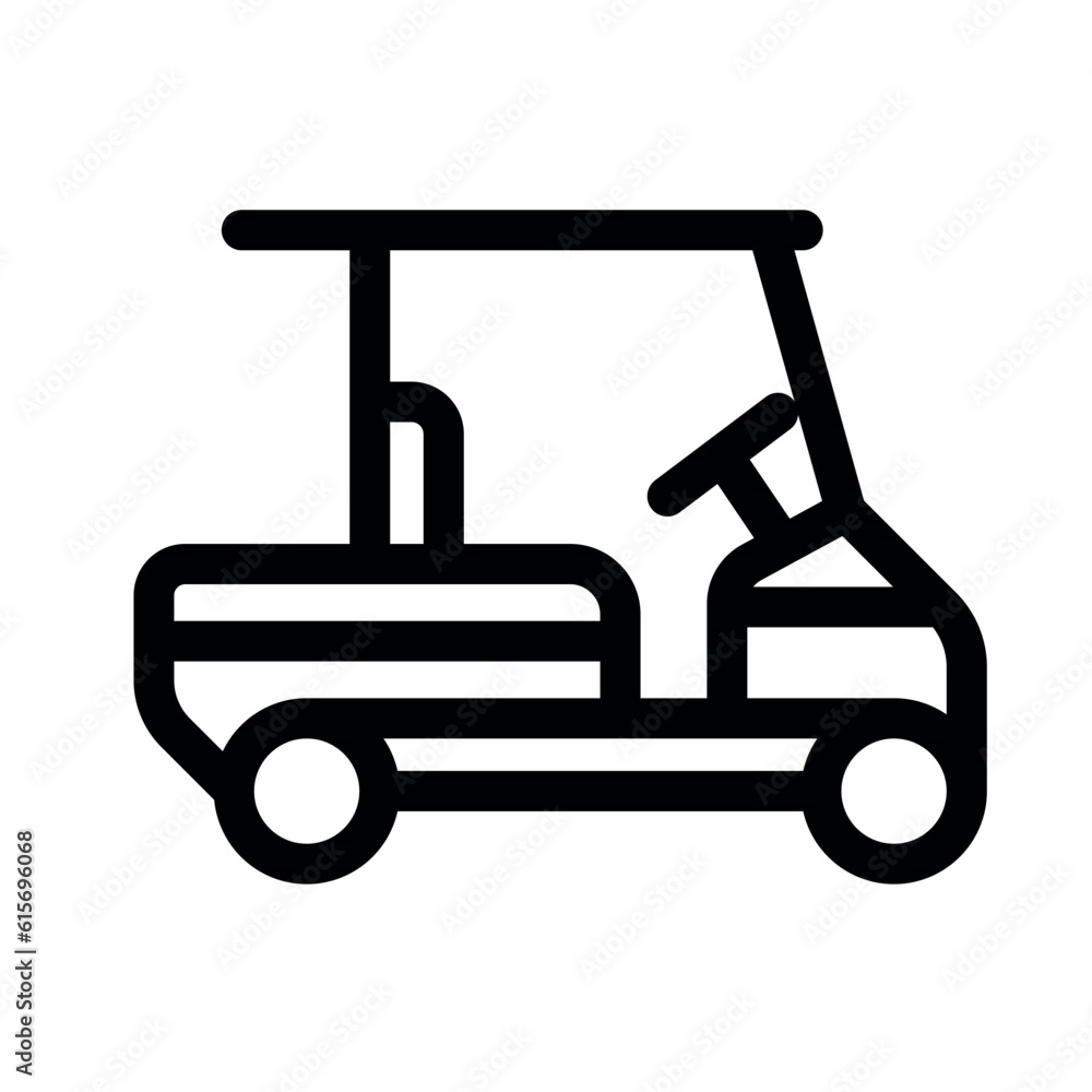 Caddy Golf Car Icon Vector. Outline Caddy Golf Car Sign. Isolated Contour Symbol Illustration. Caddy Golf Car Icon Vector. Outline Caddy Golf Car Sign. Isolated Contour Symbol Illustration.