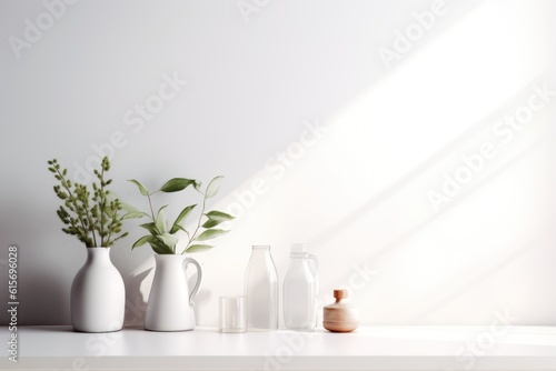 White Clean Interior Design Background - Generative AI