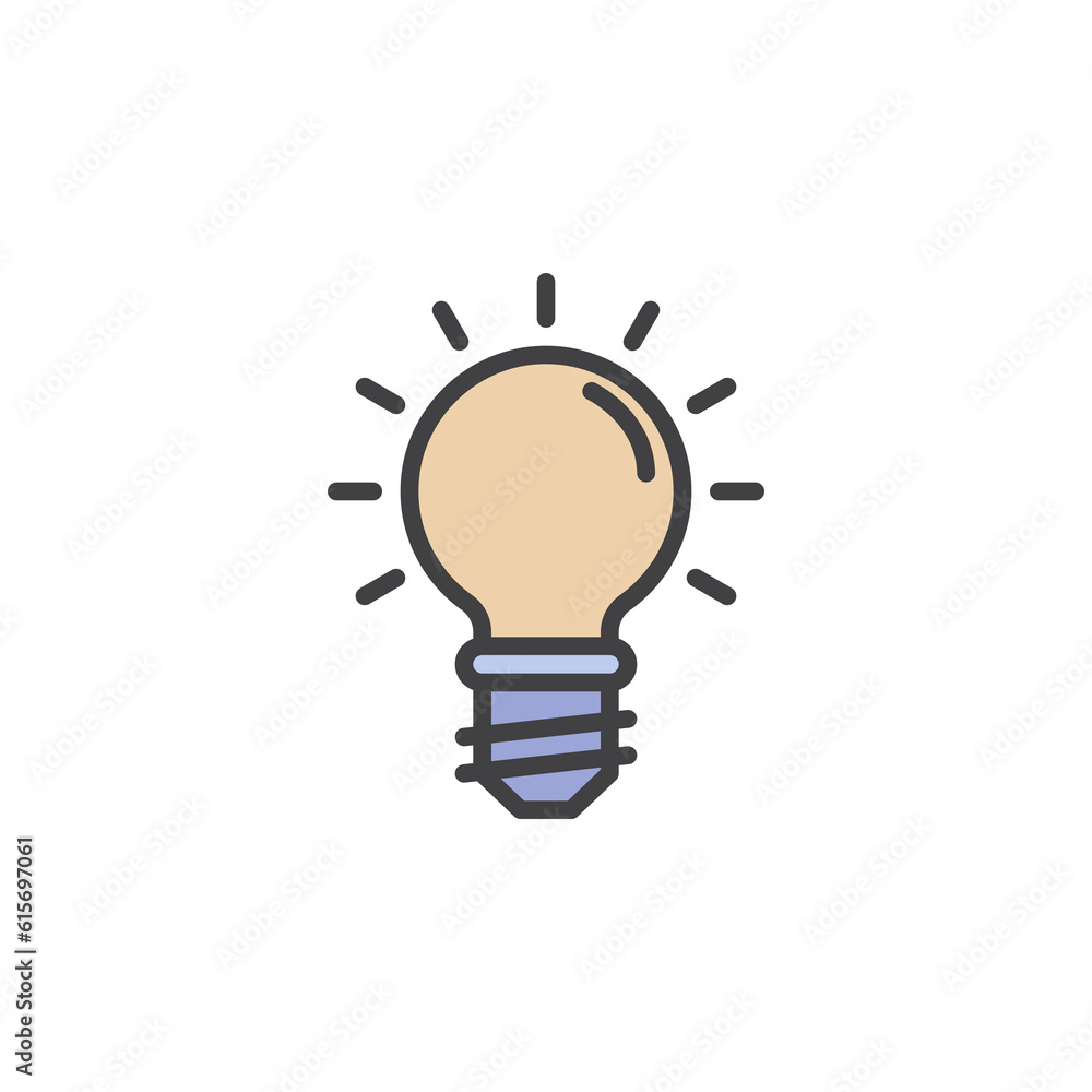 Light bulb filled outline icon Light bulb filled outline icon