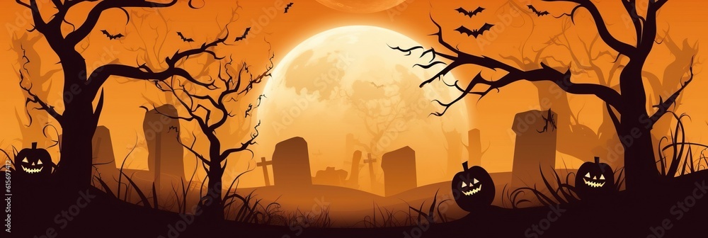 Illustration halloween greeting background made with Generative AI