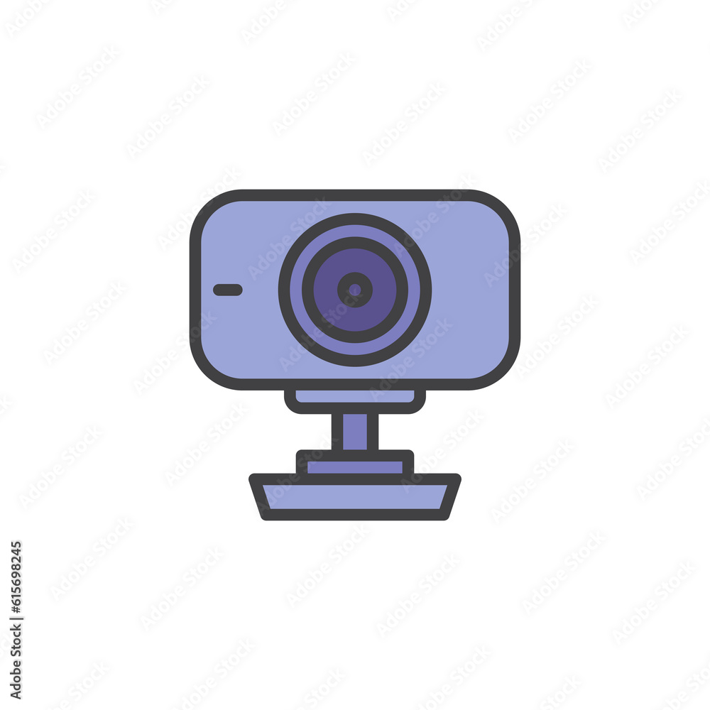 Web camera filled outline icon Web camera filled outline icon