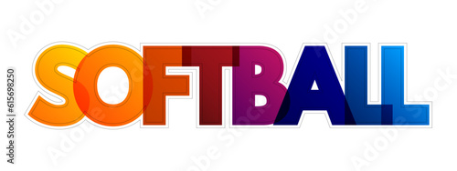 Softball colorful text quote, sport concept background