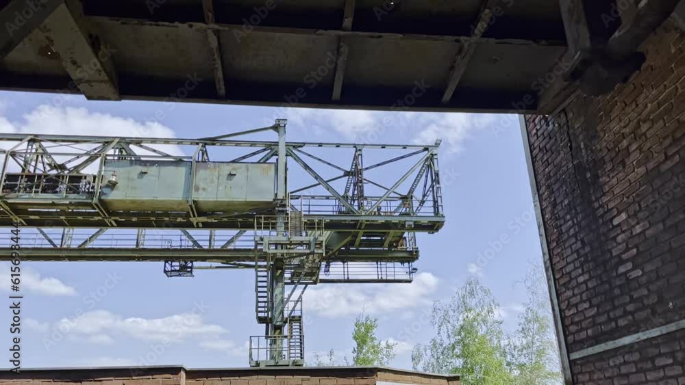 old big scaffolding of a steel crane at an abandoned goods station of a steel mill in duisbruger landschaftspark old big scaffolding of a steel crane at an abandoned goods station of a steel mill in duisbruger landschaftspark
