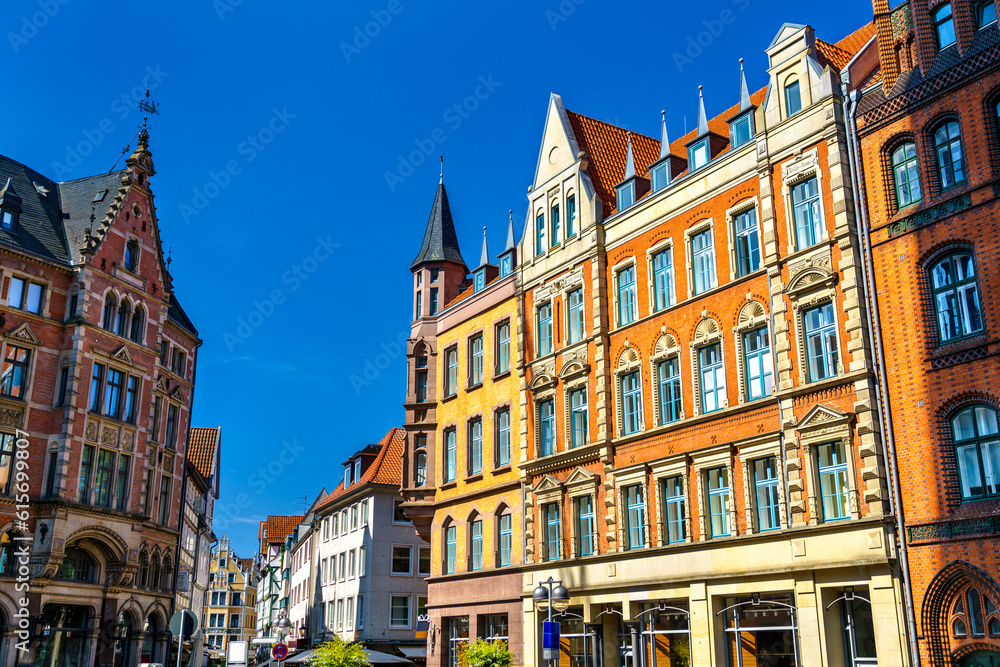 Architecture at the Market Place of Hanover in Lower Saxony, Germany