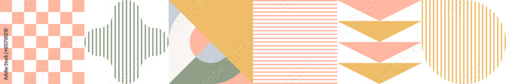 Geometric pattern tile. Simple aesthetic shape ornament. Modern abstract bauhaus seamless background. Square grid lines vector art. Neo geo poster. Shape geometry decorative wallpaper.