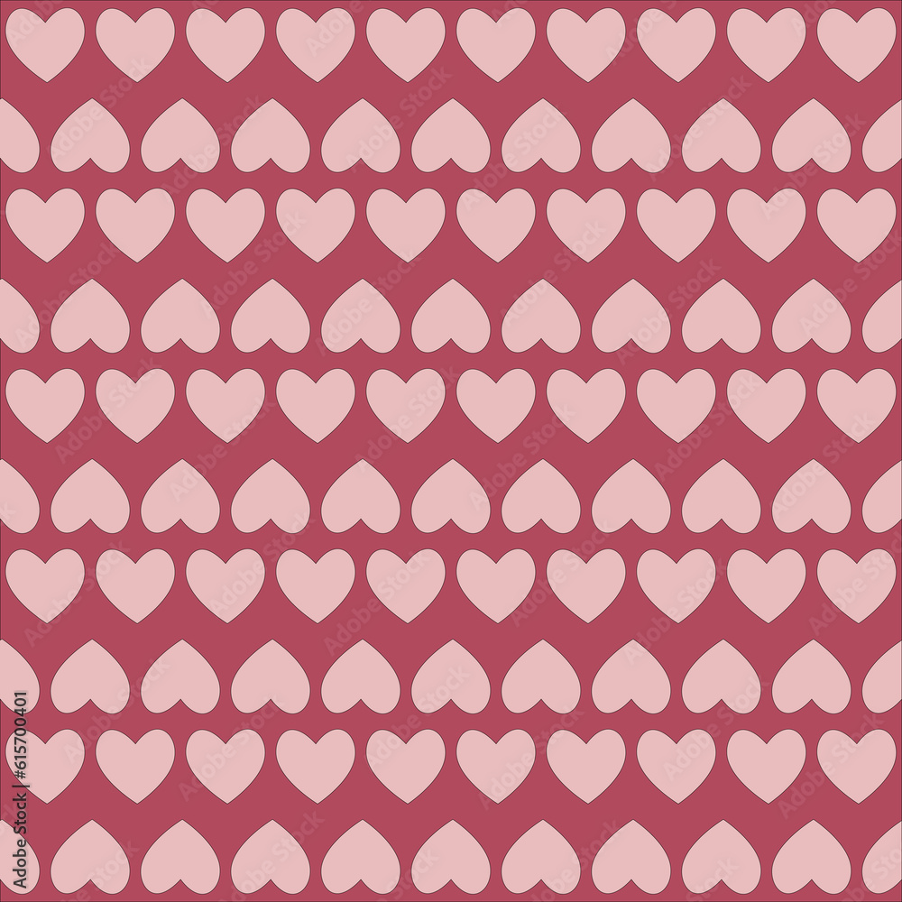 Soft-colored heart-shaped patterns are used for designs related to love.