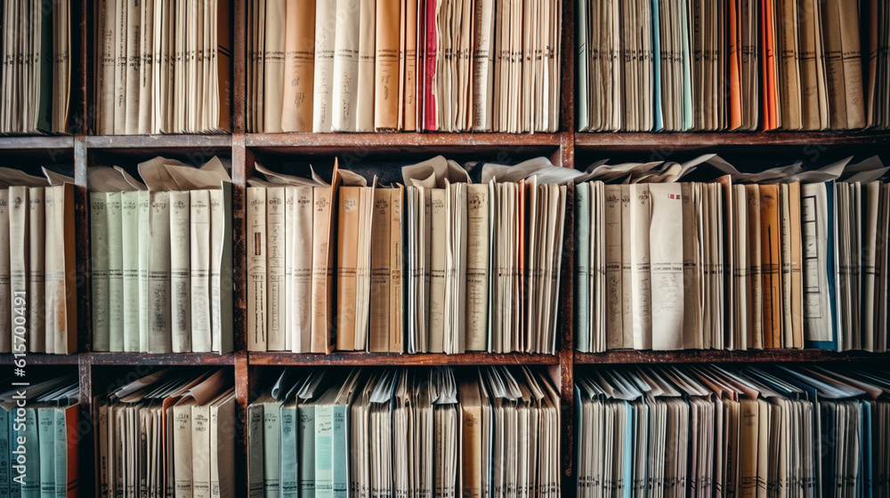 Defocused and blurred image of old antique library books on shelves for use in video conferencing background Defocused and blurred image of old antique library books on shelves for use in video conferencing background