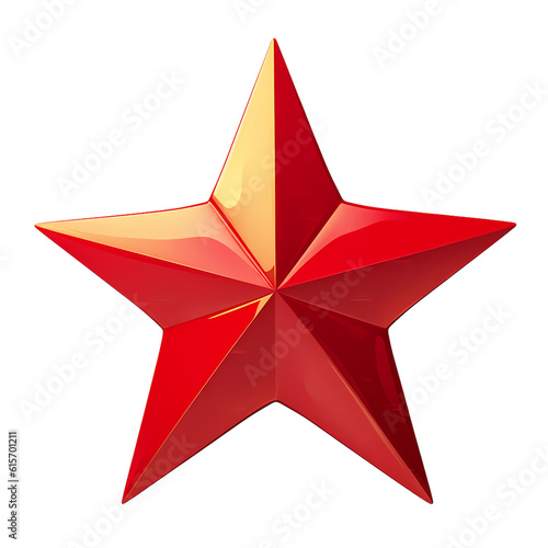 red star isolated on white