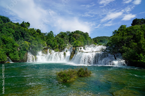 scenic waterfall in krka national park