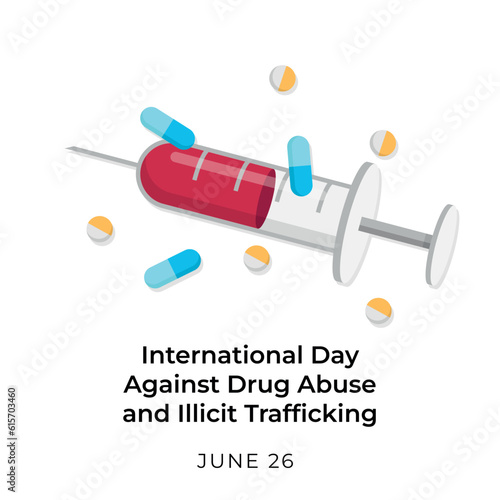 vector graphic of International Day Against Drug Abuse and Illicit Trafficking good for International Day Against Drug Abuse and Illicit Trafficking celebration.