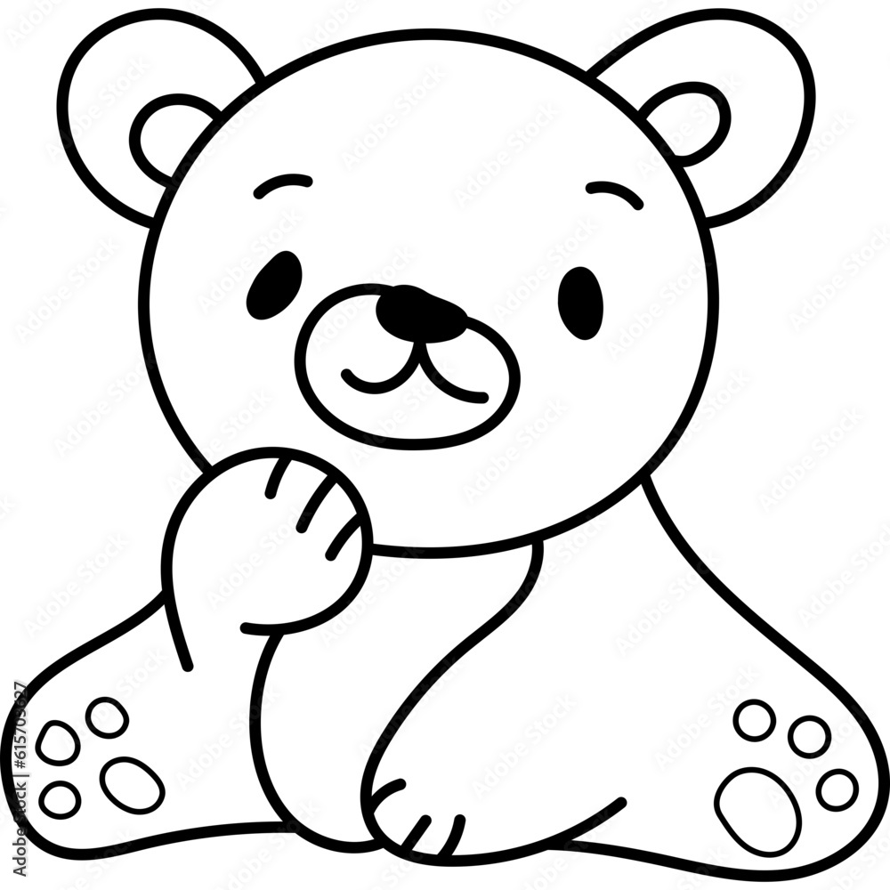 Cute Bear Character Coloring Page Cute Bear Character Coloring Page