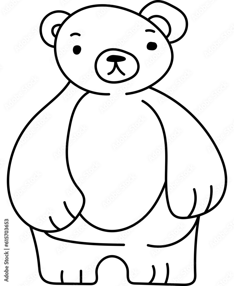 Cute Bear Character Coloring Page Cute Bear Character Coloring Page