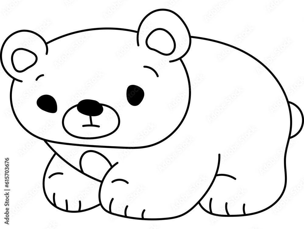 Cute Bear Character Coloring Page Cute Bear Character Coloring Page