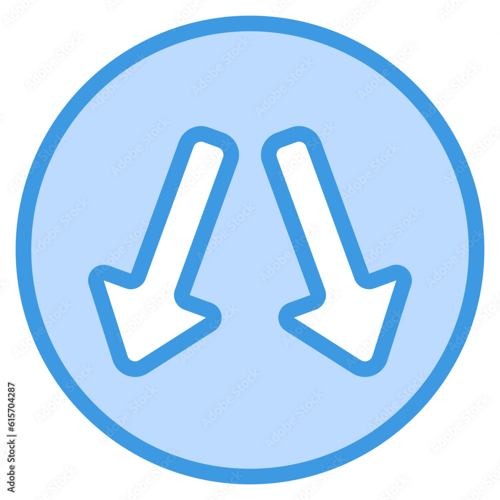 Left right icon in blue line style, use for website mobile app presentation Left right icon in blue line style, use for website mobile app presentation