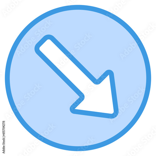 Keep right icon in blue line style, use for website mobile app presentation
