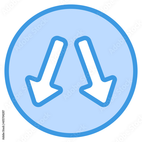 Left right icon in blue line style, use for website mobile app presentation