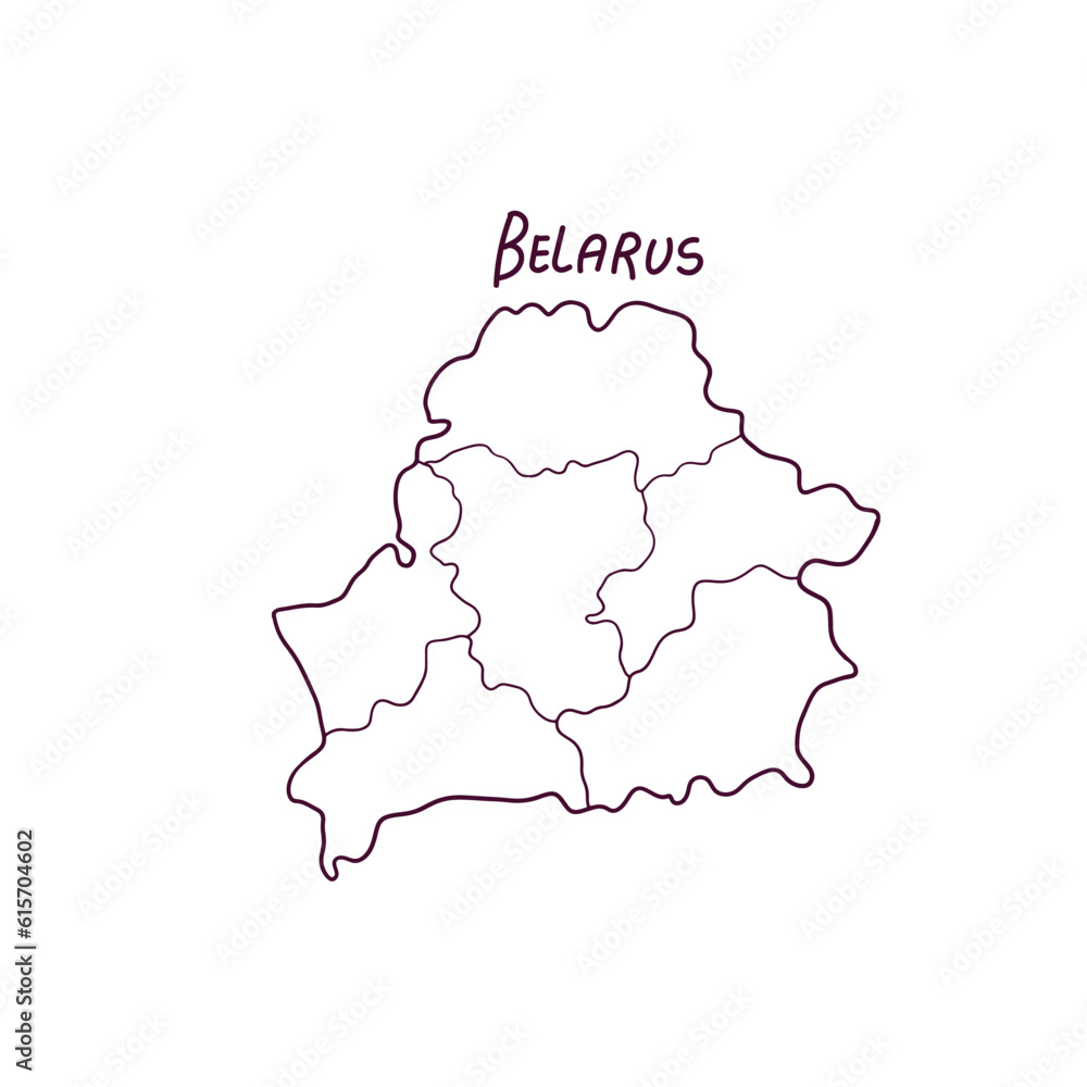 Hand Drawn Doodle Map Of Belarus. Vector Illustration Hand Drawn Doodle Map Of Belarus. Vector Illustration
