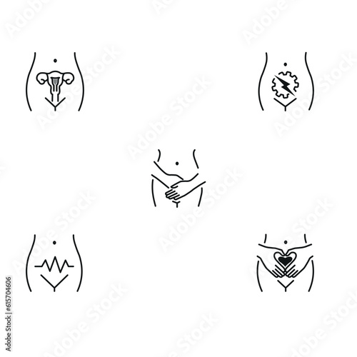 female women Gynaecology related  vector icon in white background 