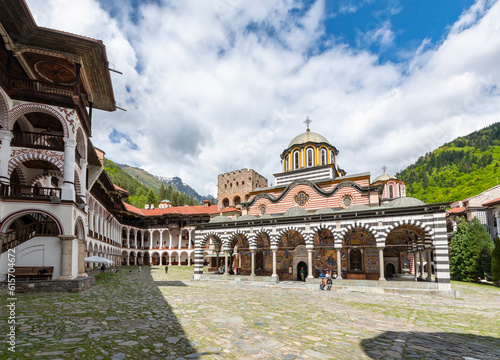 Rila Monastery, the most famous Bulgarian monastery located in the Rila Mountains