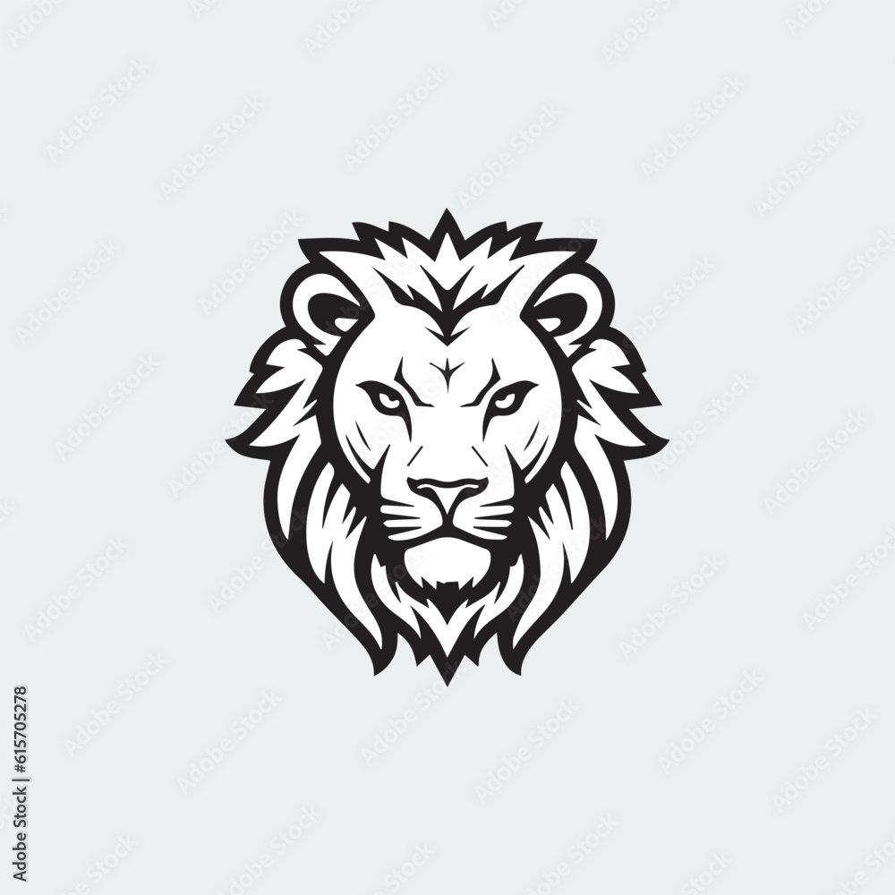 Abstract Lion logo or lion head logo isolated on Plain background